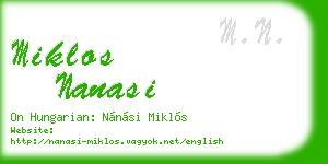 miklos nanasi business card